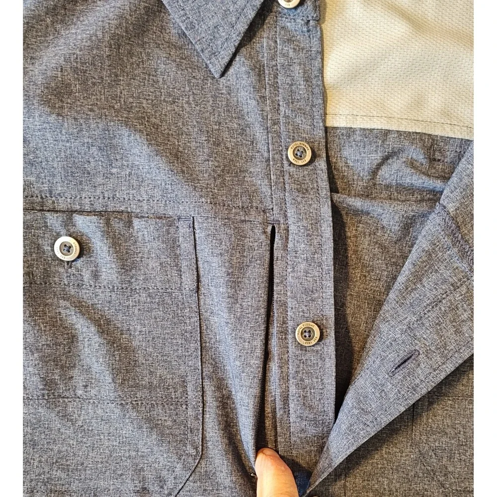 Royal Robbins Button Down Shirt Mens‎ XXL Blue Gray Tencel Modal 220-Y42383-174